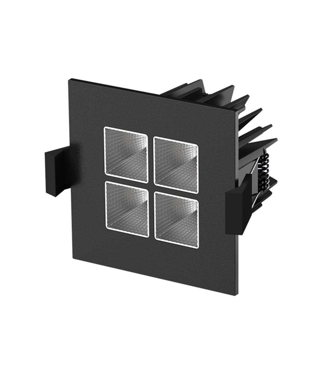 Four Square — Zwart · Zwart Zilver 2700K