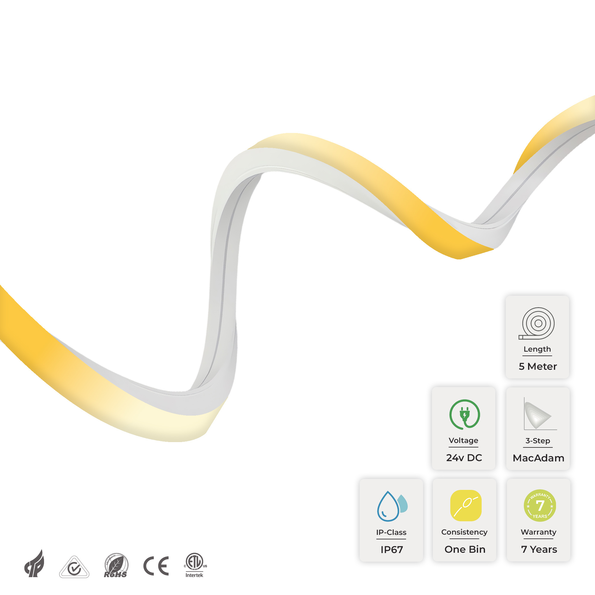 PUREseries Neon Flex 3D Dim naar Warm 240LED/m 5 Meter