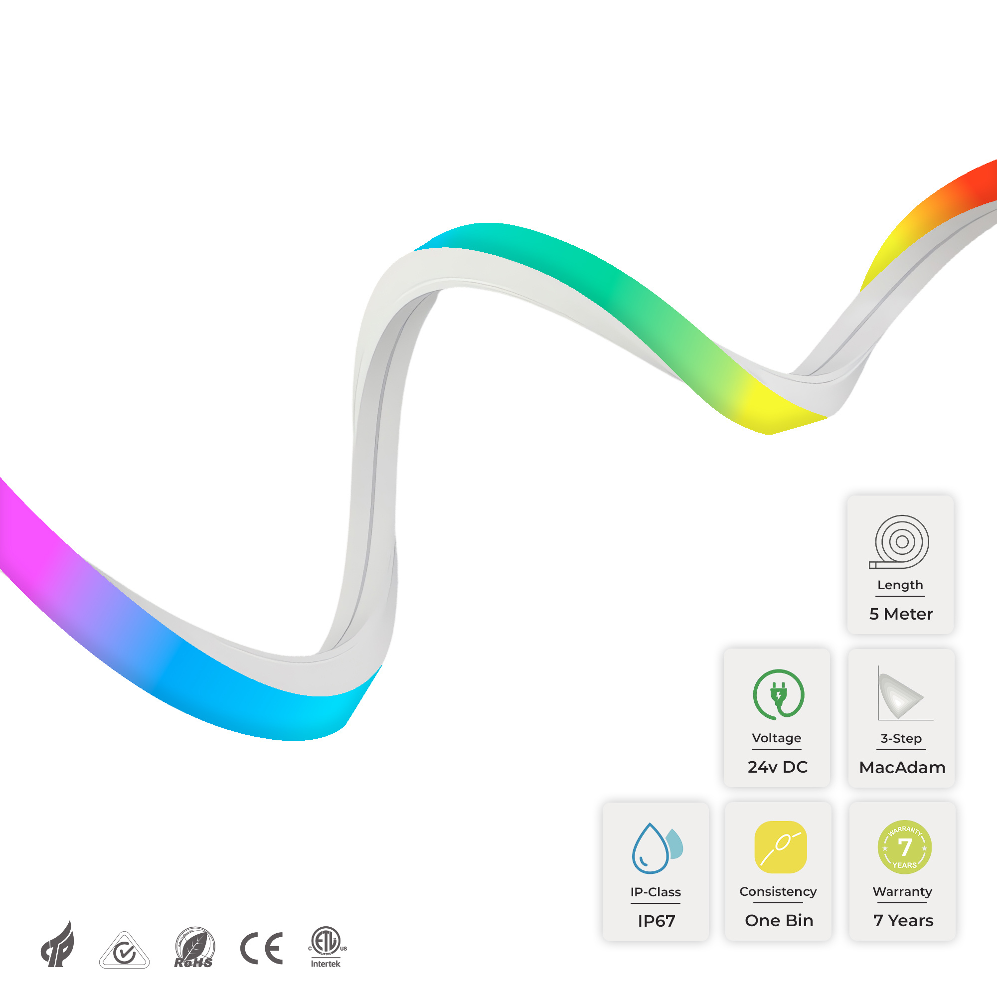 PUREseries Neon Flex 3D RGB 240LED/m 5 Meter