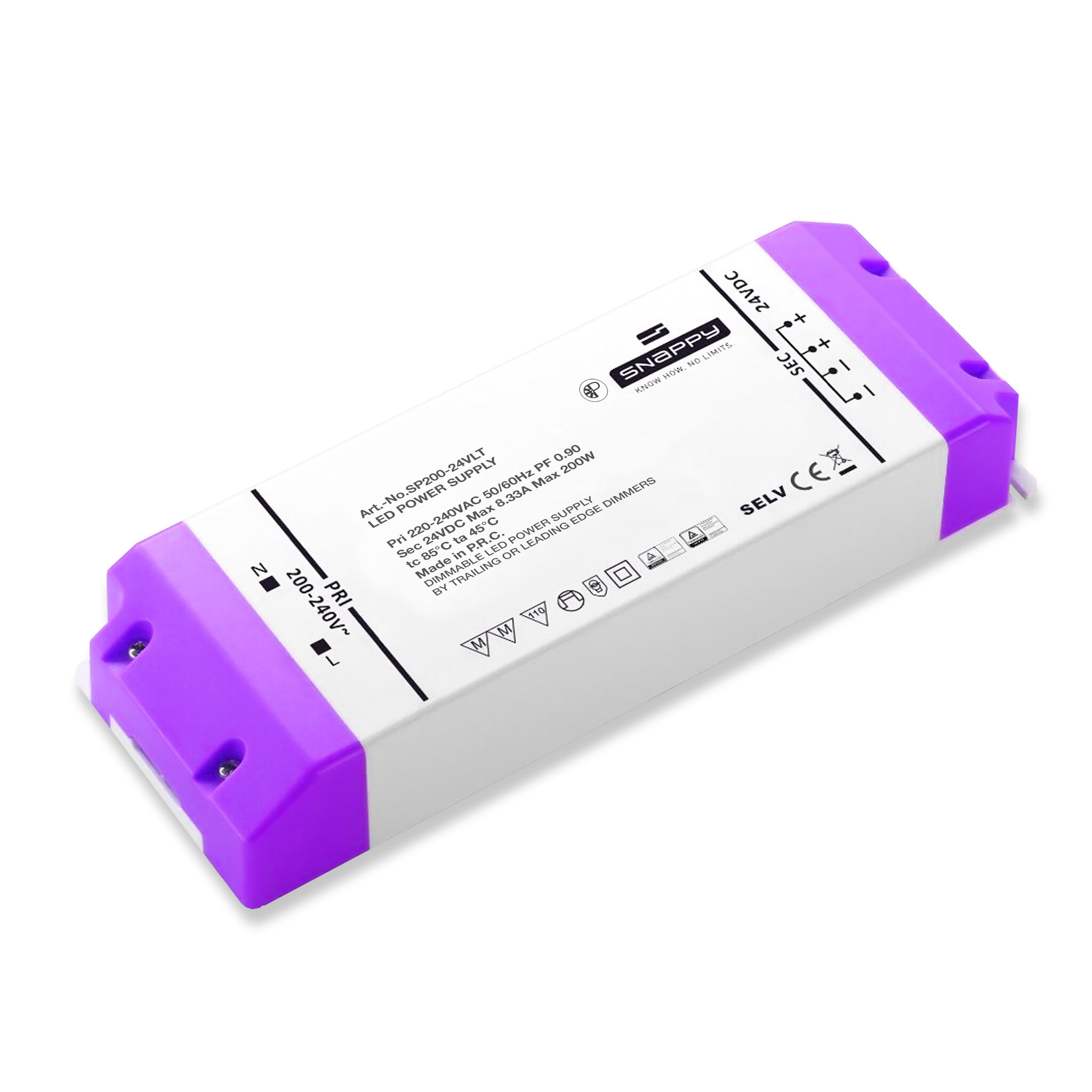 LED Dimbare Driver Constant Voltage 200W 24V